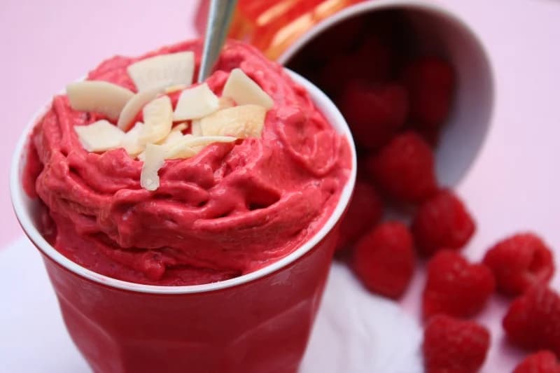 Instant raspberry gelato