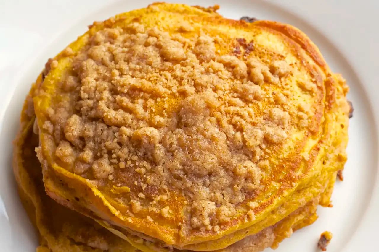 Pumpkin Pancakes with Cinnamon Streusel